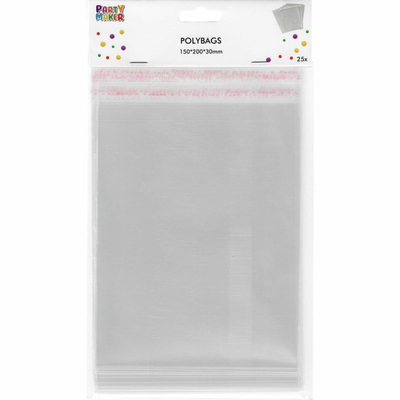 Party Bags | Clear Peel & Seal Cello Plastic Bags 15Cm X 20Cm (Pack Of 25) Gifts Party Bags