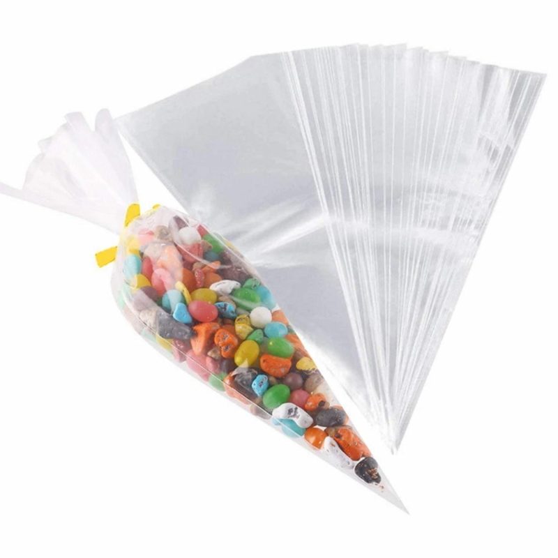 Party Bags | Clear Triangle Cellophane Bags 13Cm X 25Cm (Pack Of 25) Gifts Party Bags