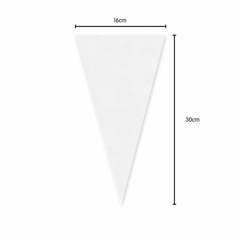 Party Bags | Clear Triangle Cellophane Bags 16Cm X 30Cm (Pack Of 25) Gifts Party Bags