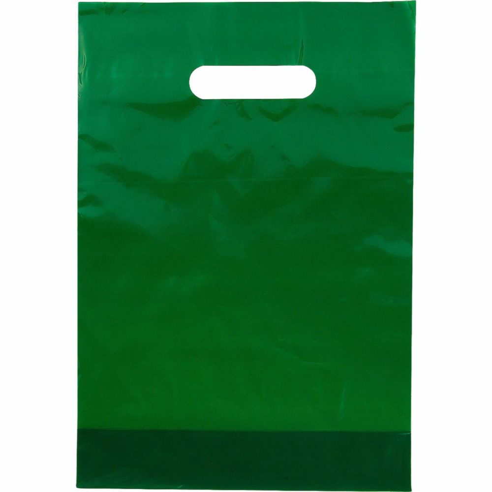 Party Bags | Green Plastic Lolly/Treat Bags (Pack Of 50) Gifts Party Bags