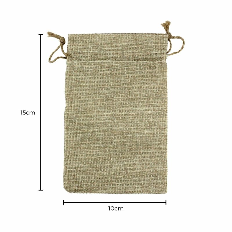 Party Bags | Hessian Bags 10Cm X 15Cm (Pack Of 6) Gifts Party Bags