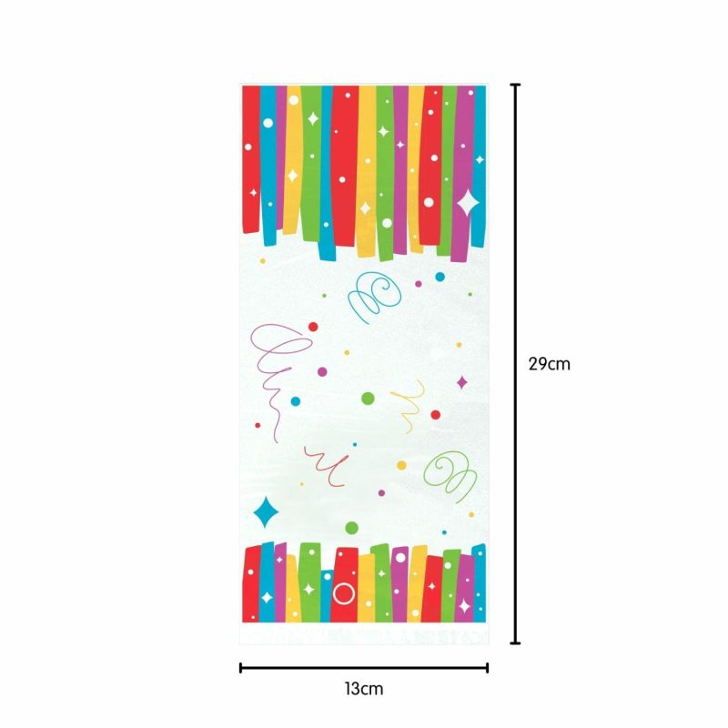 Party Bags | Rainbow Ribbons Happy Birthday Lolly/Treat Bags (Pack Of 20) Gifts Party Bags