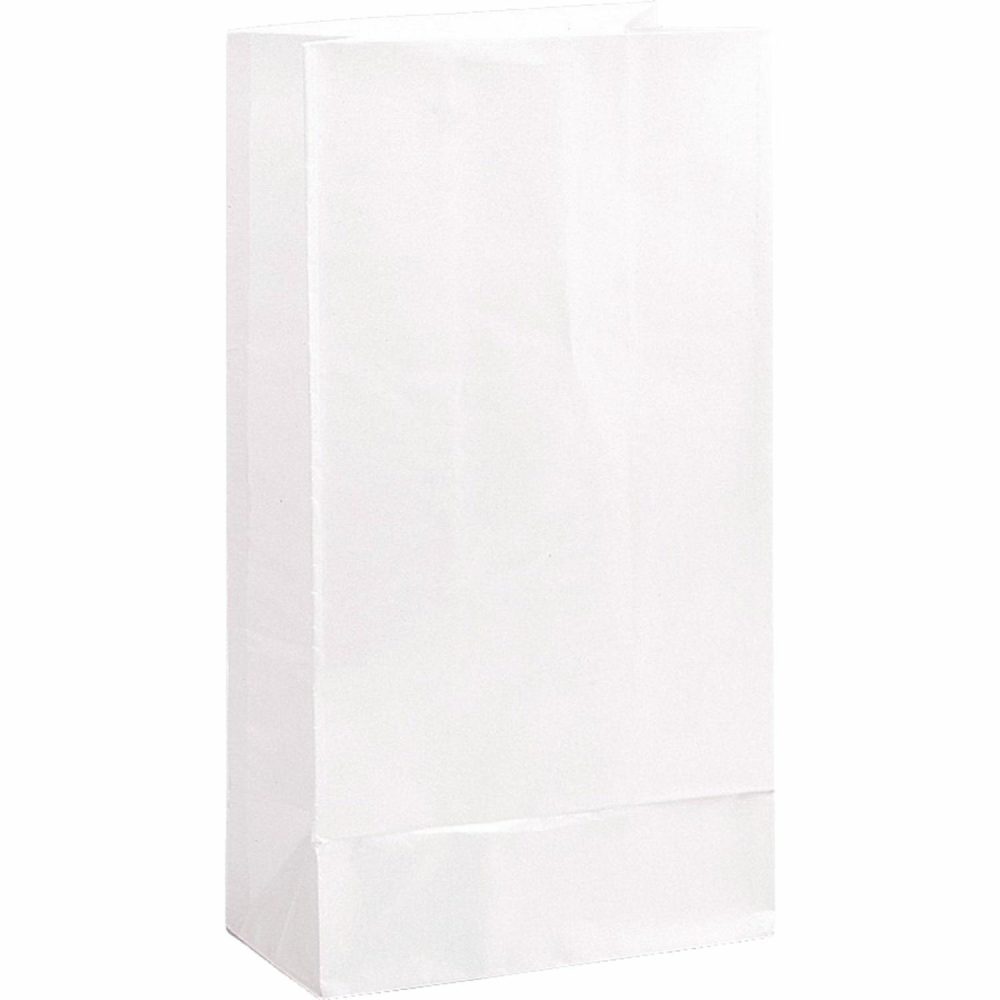 Party Bags | White Paper Party Bags (Pack Of 12) Gifts Party Bags