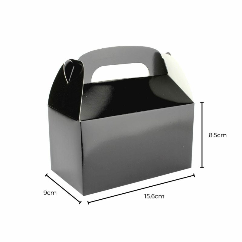 Party Boxes & Containers | Black Lolly/Treat Boxes With Handle (Pack Of 6) Gifts Party Boxes & Containers