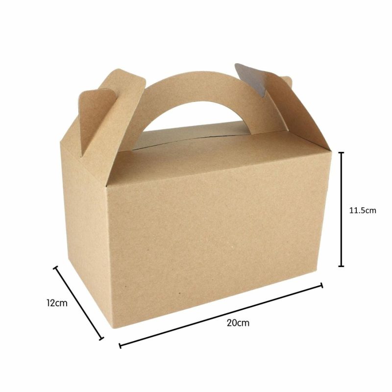 Party Boxes & Containers | Brown Kraft Lolly/Treat Boxes With Handle (Pack Of 2) Gifts Party Boxes & Containers