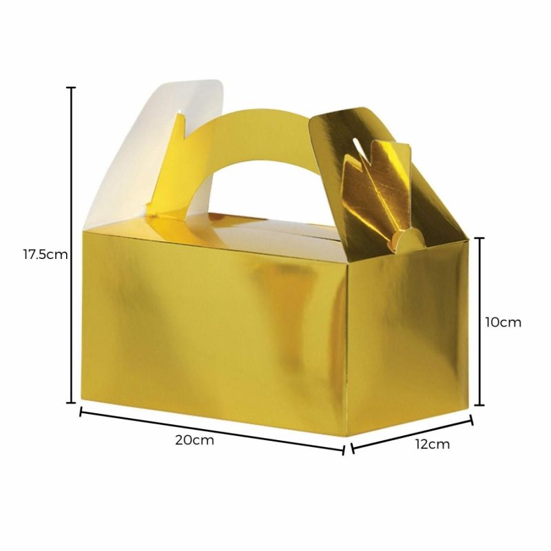 Party Boxes & Containers | Gold Metallic Lolly/Treat Boxes (Pack Of 5) Gifts Party Boxes & Containers