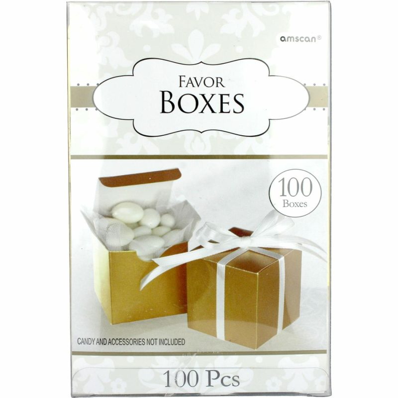 Party Boxes & Containers | Gold Paper Lolly/Treat Boxes (Bulk Pack Of 100) Gifts Party Boxes & Containers