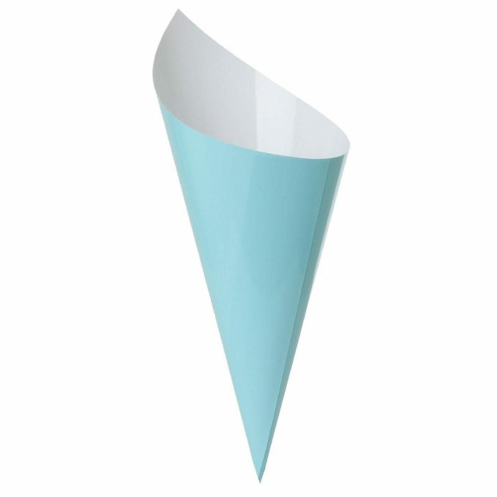 Party Boxes & Containers | Light Blue Paper Snack Cones (Pack Of 10) Gifts Party Boxes & Containers