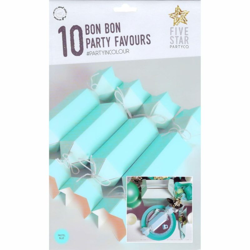 Party Boxes & Containers | Light Blue Two Tone Bon Bons Boxes (Pack Of 10) Gifts Party Boxes & Containers