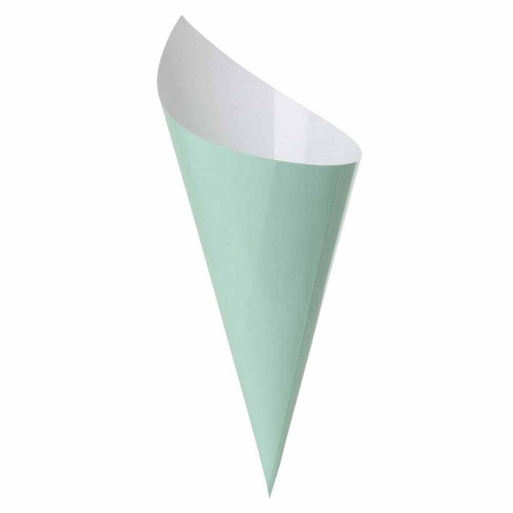 Party Boxes & Containers | Mint Green Paper Snack Cones (Pack Of 10) Gifts Party Boxes & Containers