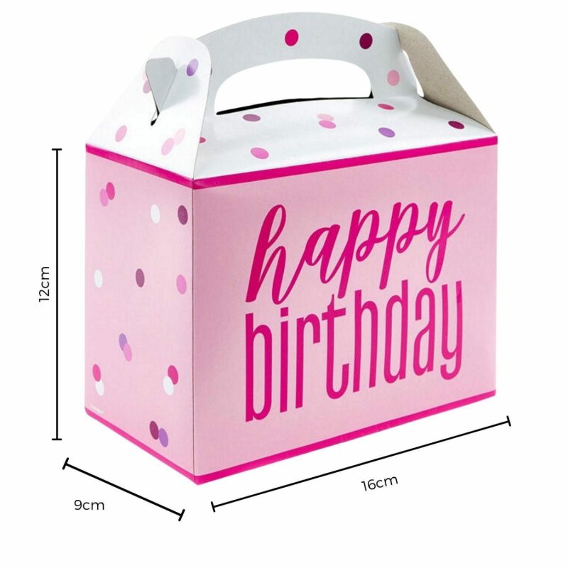 Party Boxes & Containers | Pink Happy Birthday Lolly/Treat Boxes (Pack Of 6) Gifts Party Boxes & Containers