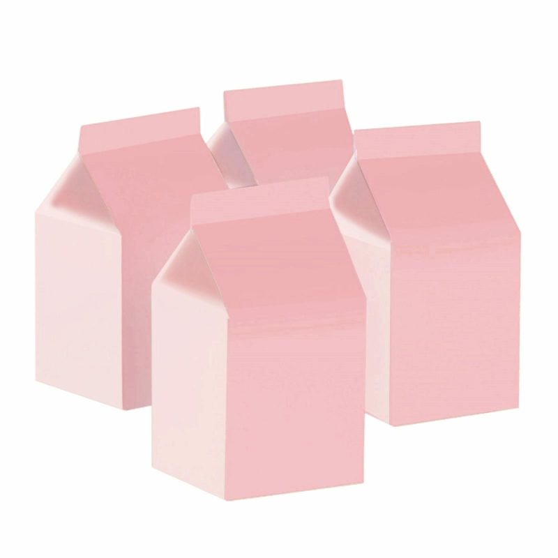 Party Boxes & Containers | Pink Two Tone Pastel Milk Boxes (Pack Of 10) Gifts Party Boxes & Containers