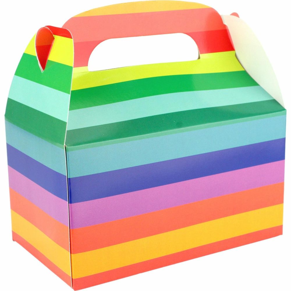 Party Boxes & Containers | Rainbow Lolly/Treat Boxes With Handle (Pack Of 6) Gifts Party Boxes & Containers