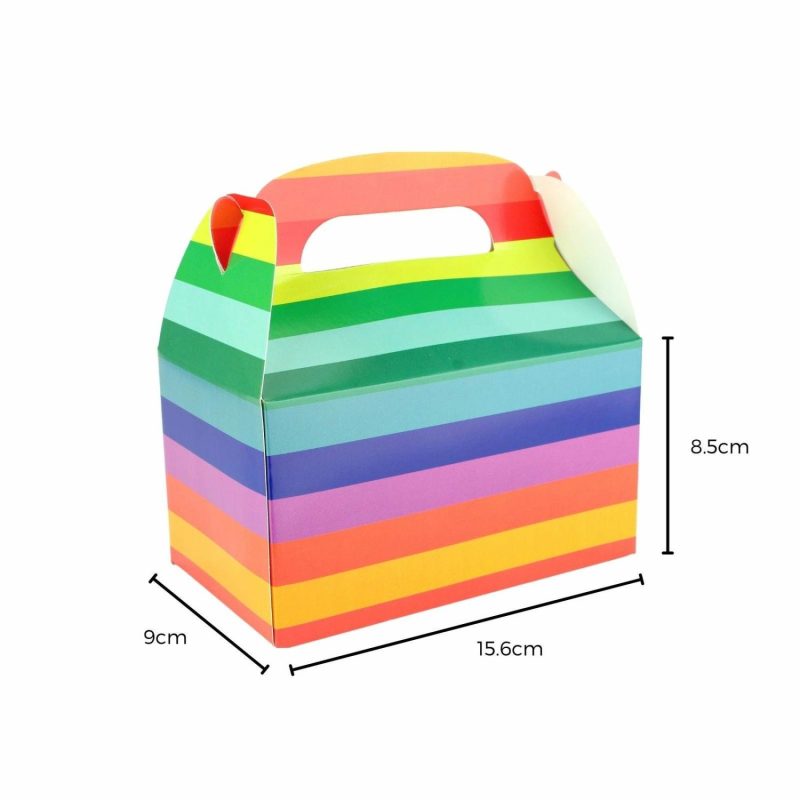 Party Boxes & Containers | Rainbow Lolly/Treat Boxes With Handle (Pack Of 6) Gifts Party Boxes & Containers