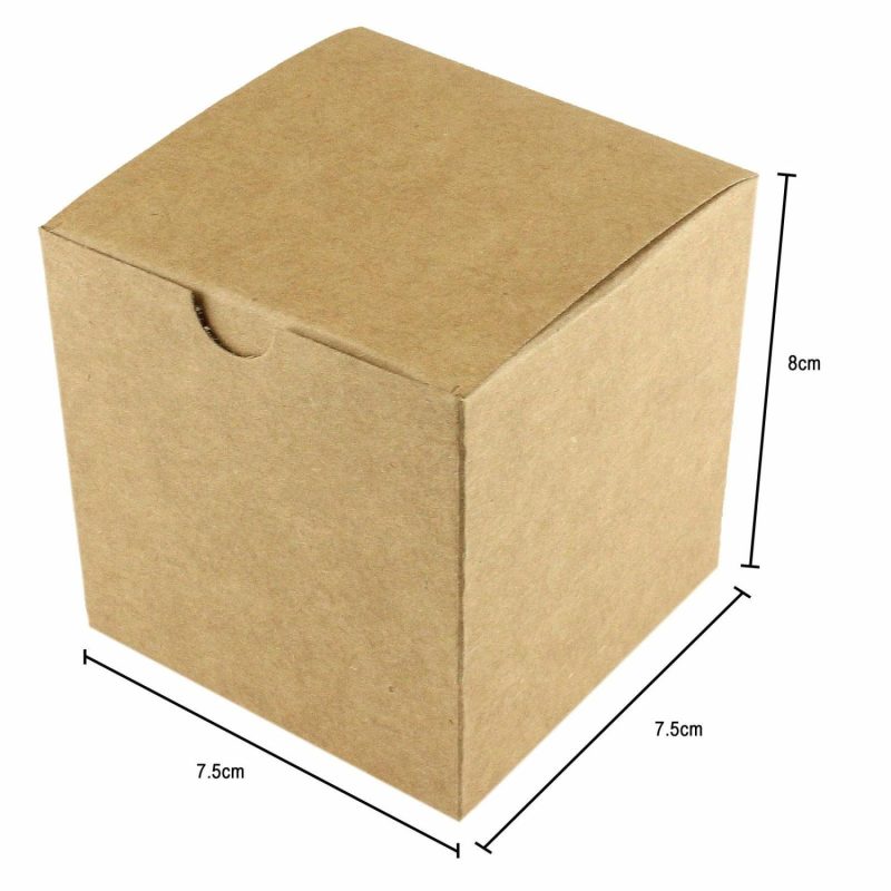 Party Boxes & Containers | Small Brown Kraft Paper Favour Boxes (Pack Of 12) Gifts Party Boxes & Containers