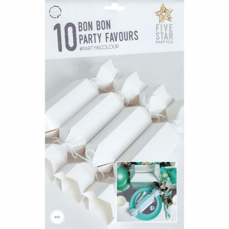 Party Boxes & Containers | White Bon Bons Boxes (Pack Of 10) Gifts Party Boxes & Containers