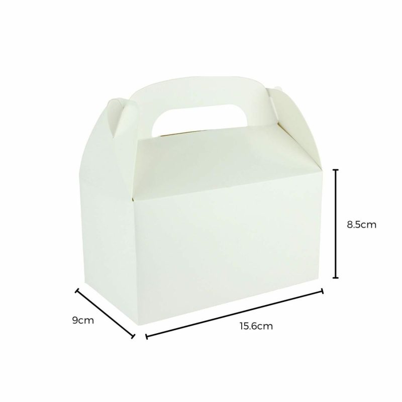 Party Boxes & Containers | White Lolly/Treat Boxes With Handle (Pack Of 6) Gifts Party Boxes & Containers