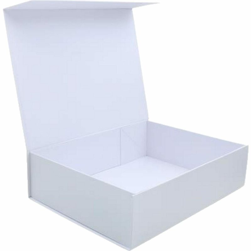 Party Boxes & Containers | White Magnetic Gift Box 43Cm X 34Cm Gifts Party Boxes & Containers