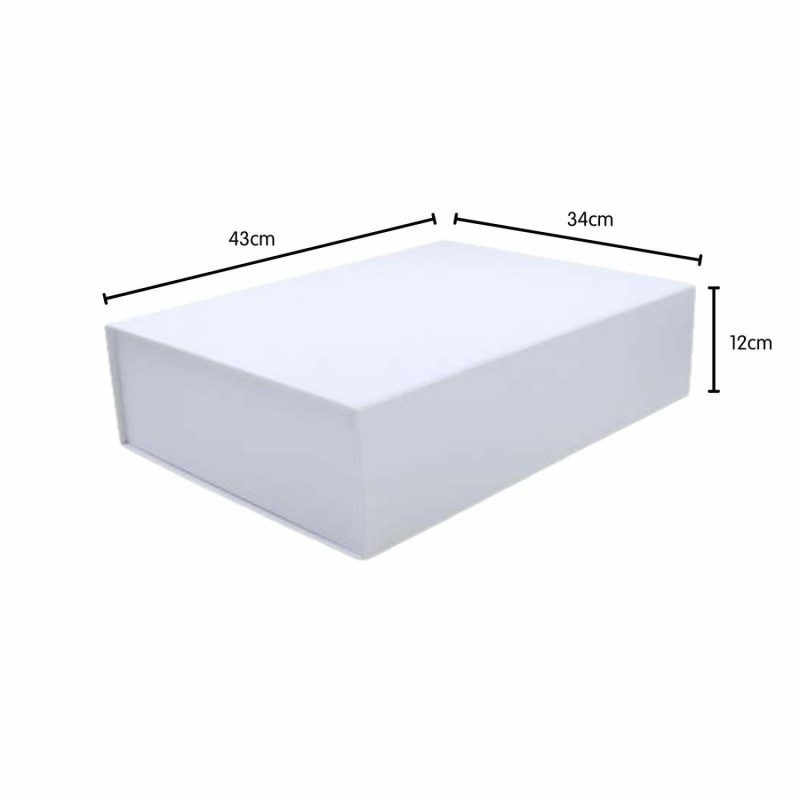 Party Boxes & Containers | White Magnetic Gift Box 43Cm X 34Cm Gifts Party Boxes & Containers