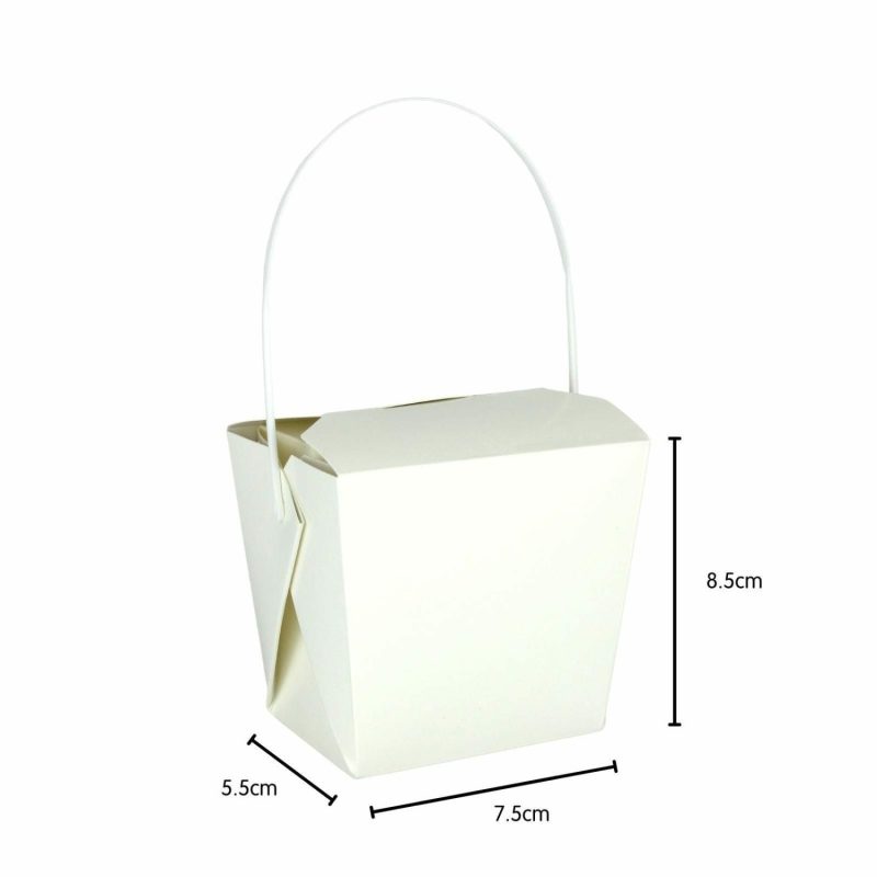 Party Boxes & Containers | White Paper Noodle Boxes 7.5Cm X 5.5Cm X 8.5Cm (Pack Of 4) Gifts Party Boxes & Containers