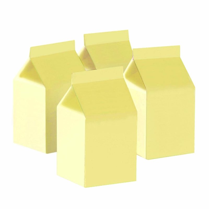 Party Boxes & Containers | Yellow Two Tone Pastel Milk Boxes (Pack Of 10) Gifts Party Boxes & Containers