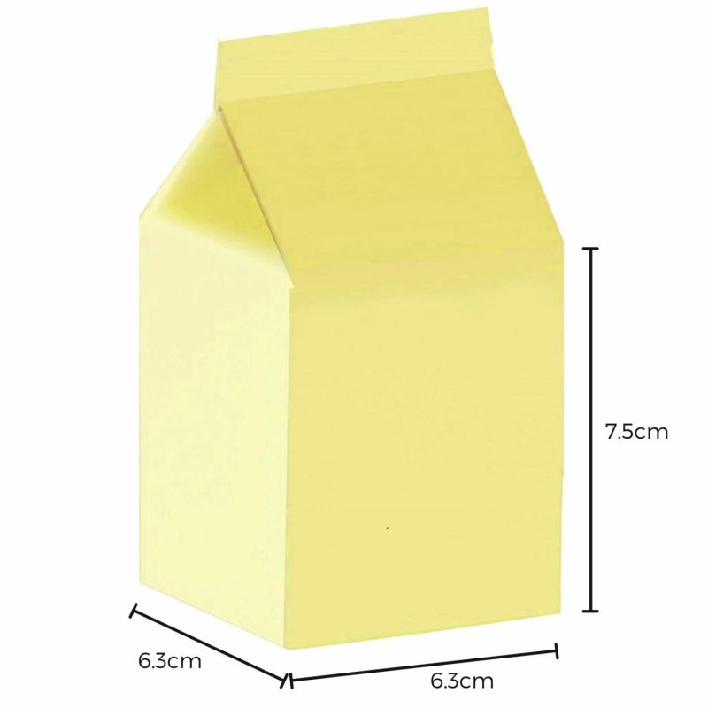 Party Boxes & Containers | Yellow Two Tone Pastel Milk Boxes (Pack Of 10) Gifts Party Boxes & Containers