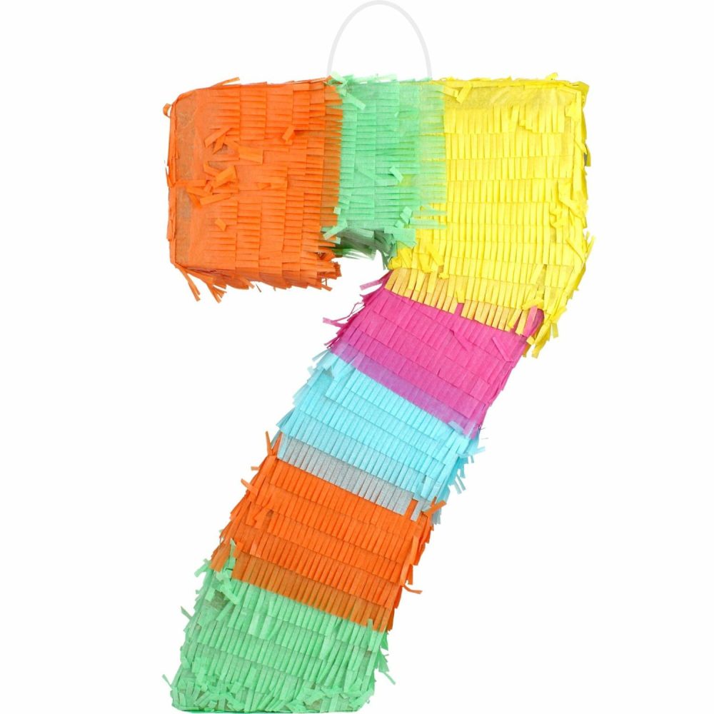 Pinatas | Rainbow Number 7 Pinata Decor Pinatas