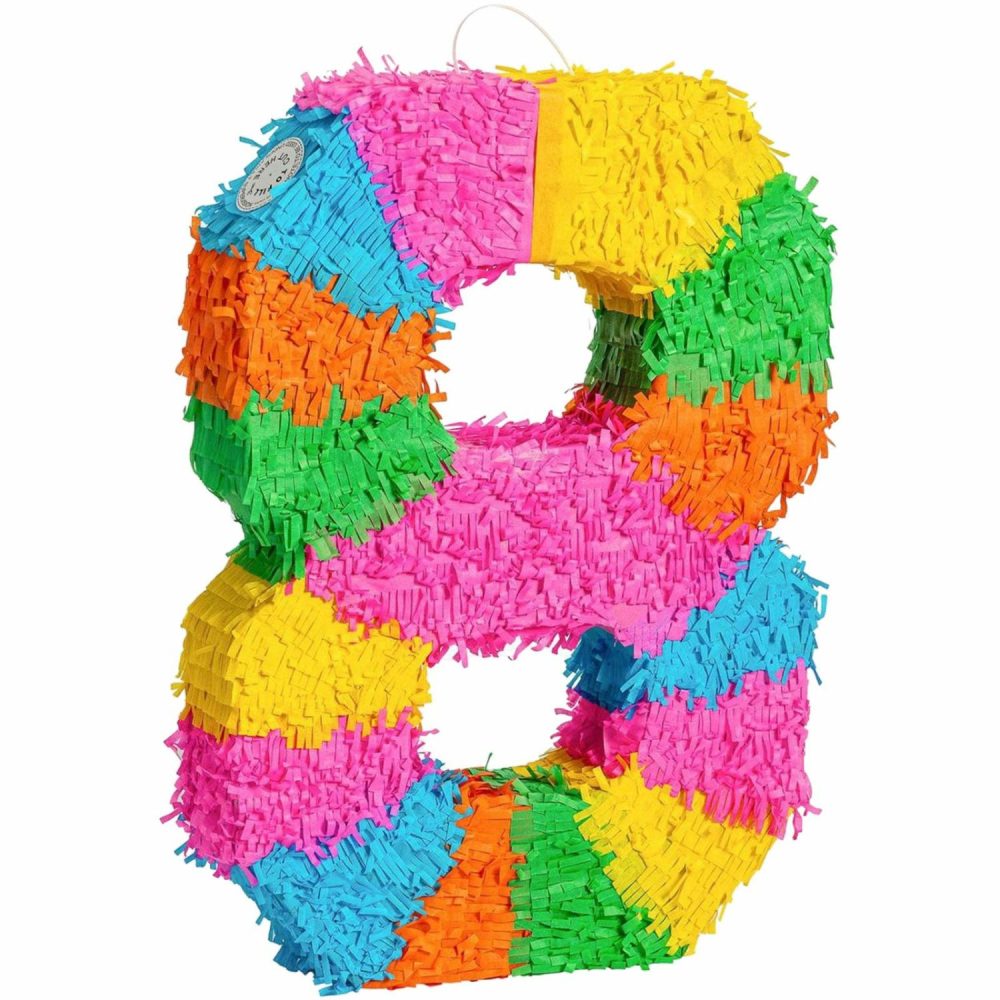 Pinatas | Rainbow Number 8 Pinata Decor Pinatas