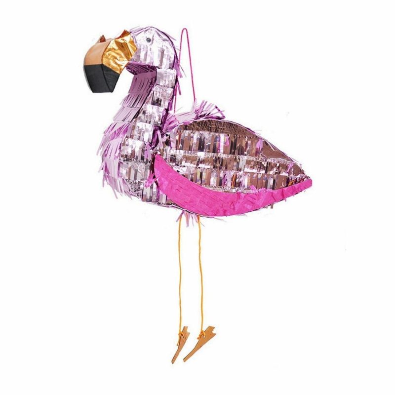 Pinatas | Small Metallic Flamingo Pinata Decor Pinatas