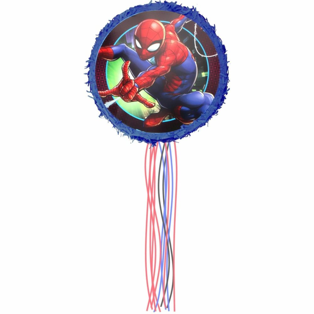 Pinatas | Spiderman Webbed Wonder Pull String Pinata Decor Pinatas