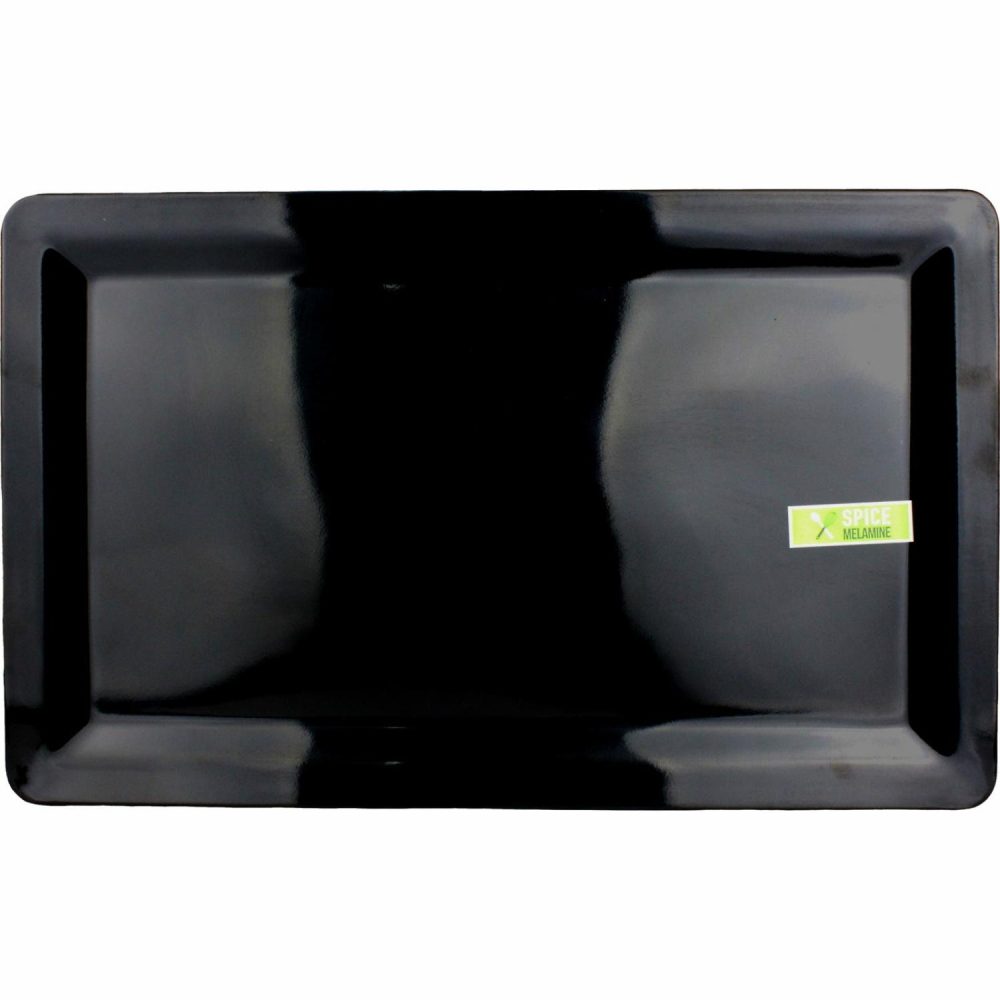 Plates, Platters & Bowls | Black Rectangular Melamine Platter 48Cm X 30Cm Catering & Kitchen Plates, Platters & Bowls