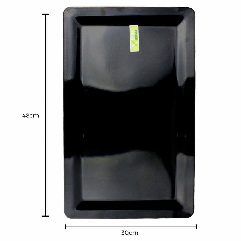 Plates, Platters & Bowls | Black Rectangular Melamine Platter 48Cm X 30Cm Catering & Kitchen Plates, Platters & Bowls