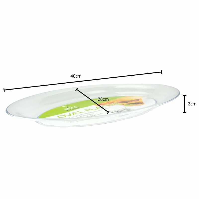 Plates, Platters & Bowls | Clear Plastic Oval Platter 40Cm Catering & Kitchen Plates, Platters & Bowls