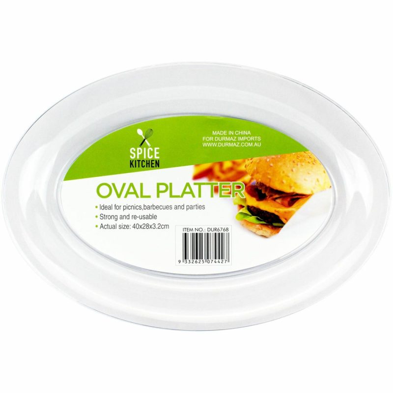 Plates, Platters & Bowls | Clear Plastic Oval Platter 40Cm Catering & Kitchen Plates, Platters & Bowls