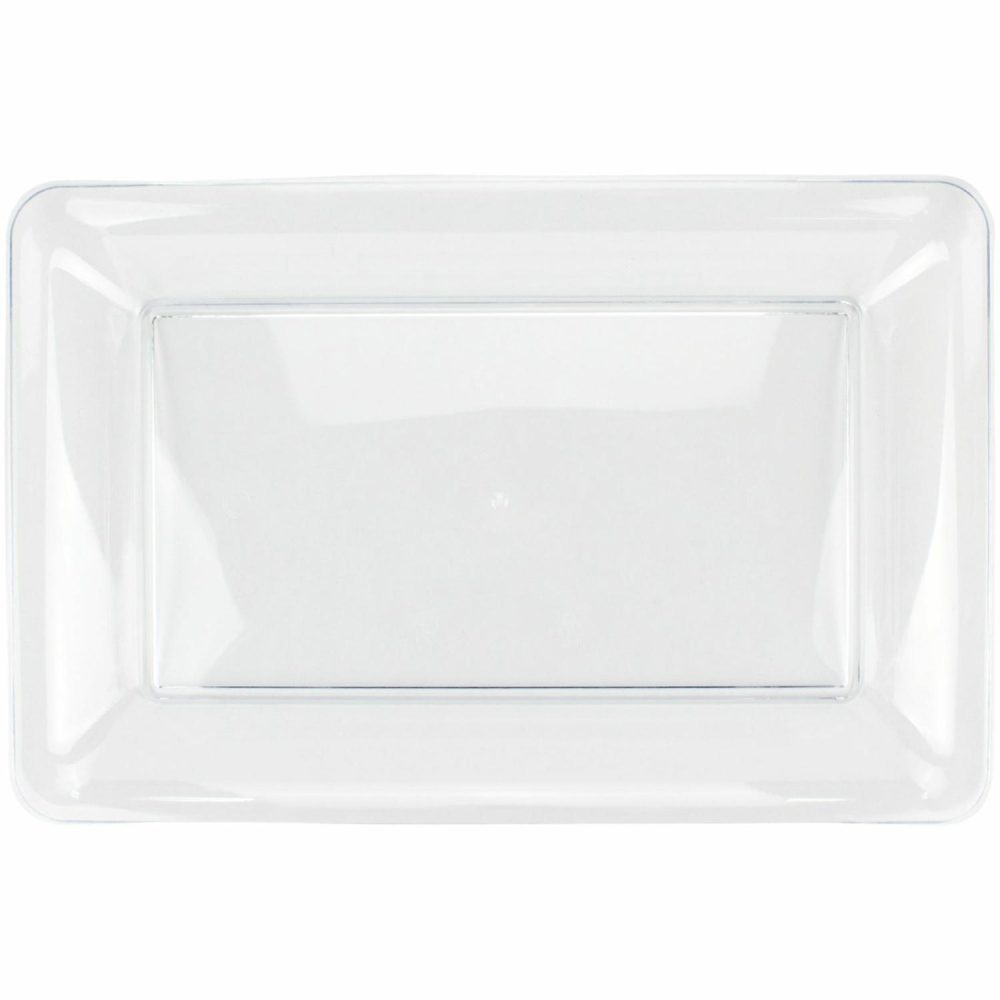 Plates, Platters & Bowls | Clear Plastic Rectangle Platter 36.5Cm Catering & Kitchen Plates, Platters & Bowls