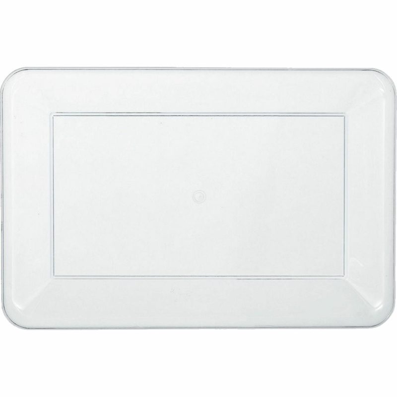 Plates, Platters & Bowls | Clear Plastic Rectangle Tray 45.7Cm Catering & Kitchen Plates, Platters & Bowls