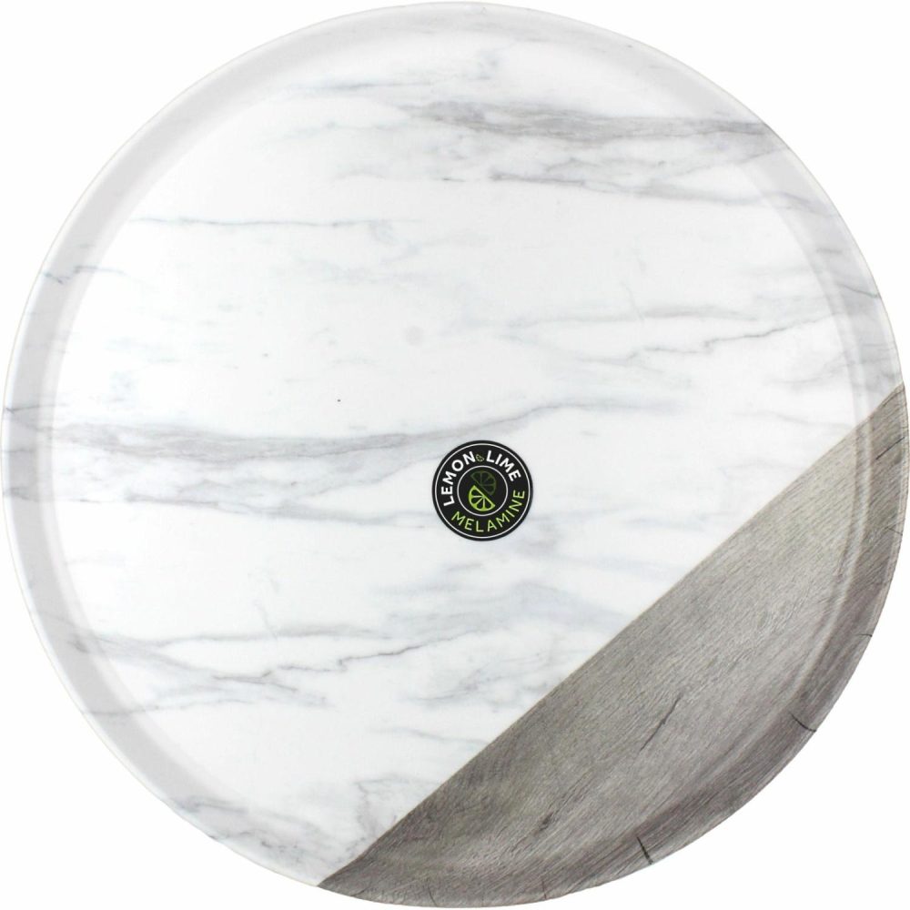 Plates, Platters & Bowls | Endwood Marble Grain Round Platter 35Cm Catering & Kitchen Plates, Platters & Bowls