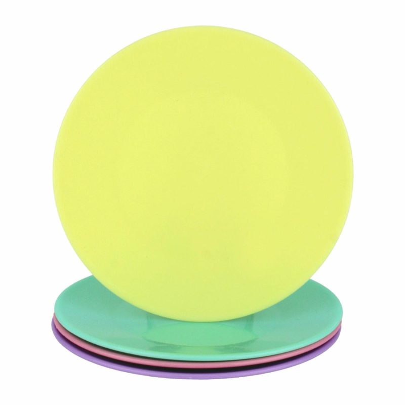 Plates, Platters & Bowls | Summer Sorbet Reusable Small Plastic Plates Pack Of 4 Catering & Kitchen Plates, Platters & Bowls