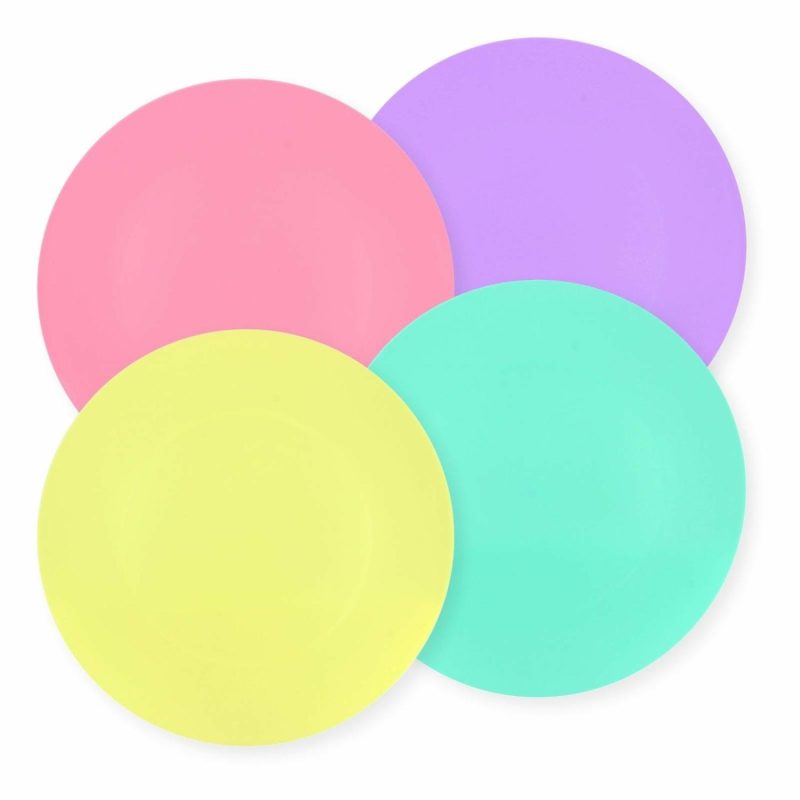 Plates, Platters & Bowls | Summer Sorbet Reusable Small Plastic Plates Pack Of 4 Catering & Kitchen Plates, Platters & Bowls