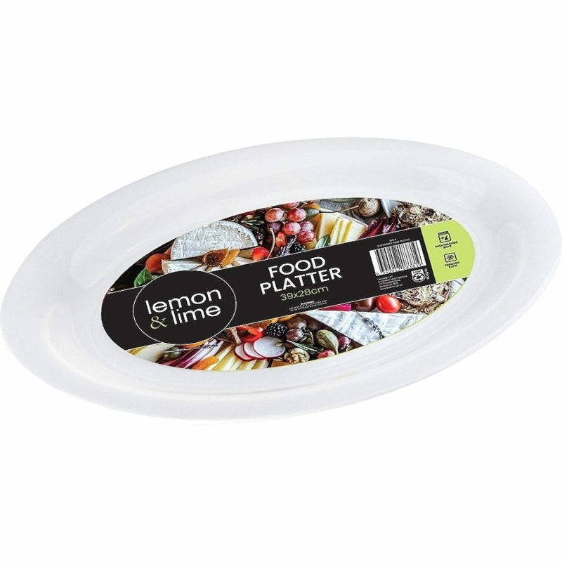 Plates, Platters & Bowls | White Plastic Oval Serving Platter 39Cm Catering & Kitchen Plates, Platters & Bowls