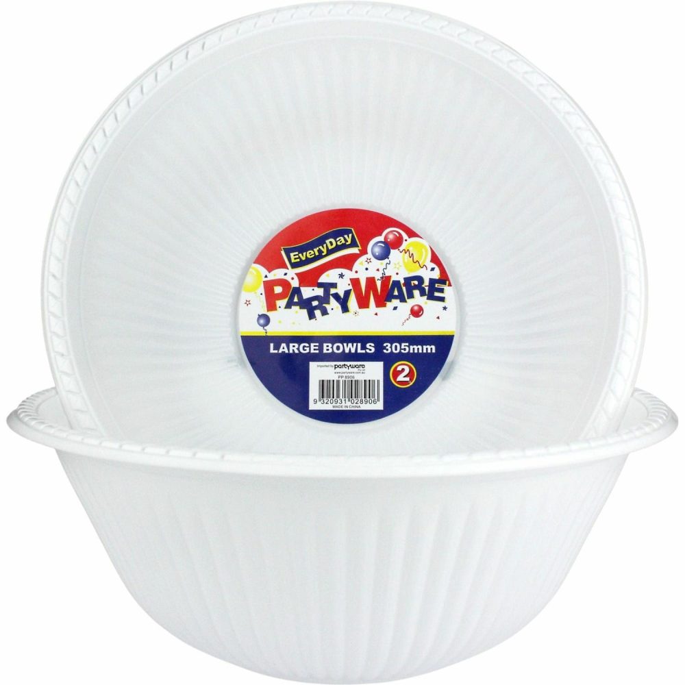 Plates, Platters & Bowls | White Plastic Serving Bowls 30.5Cm (Pack Of 2) Catering & Kitchen Plates, Platters & Bowls