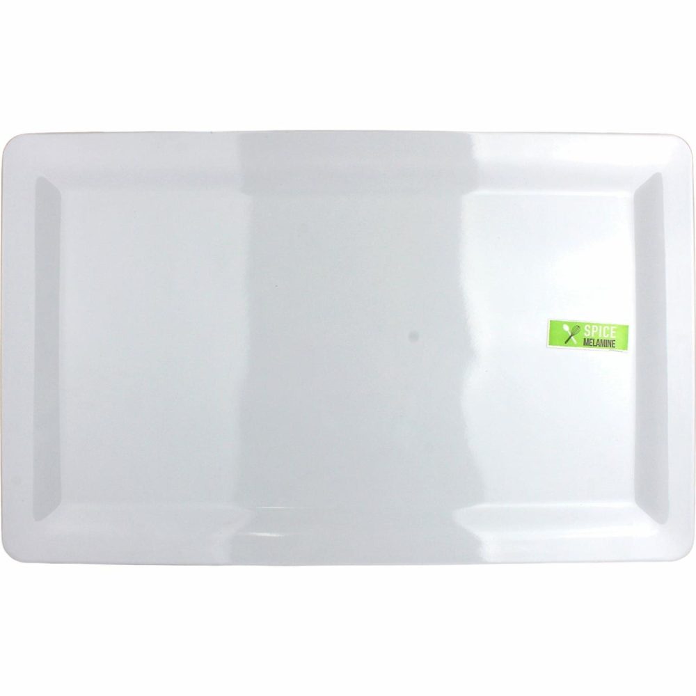 Plates, Platters & Bowls | White Rectangular Melamine Platter 48.5Cm X 30Cm Catering & Kitchen Plates, Platters & Bowls