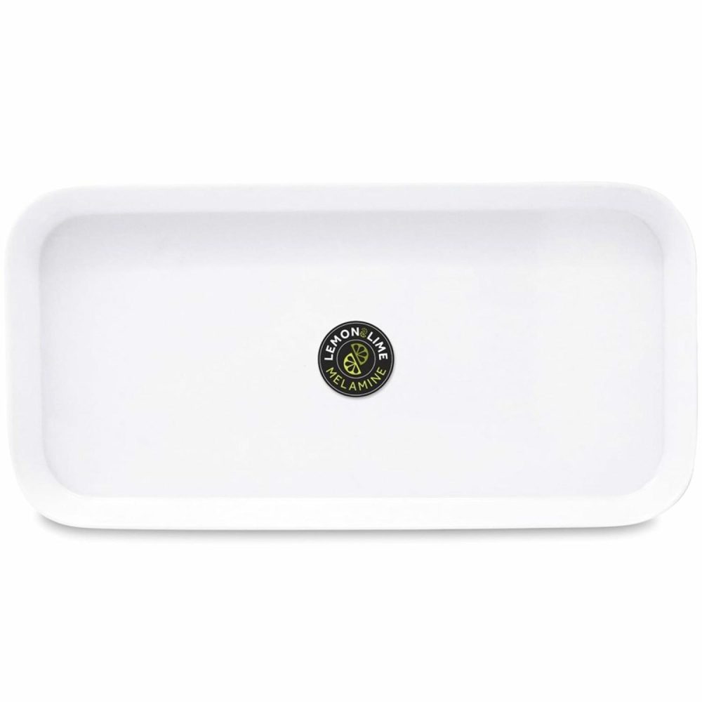 Plates, Platters & Bowls | White Rectangular Rounded Melamine Platter 28.5Cm X 14.5Cm Catering & Kitchen Plates, Platters & Bowls