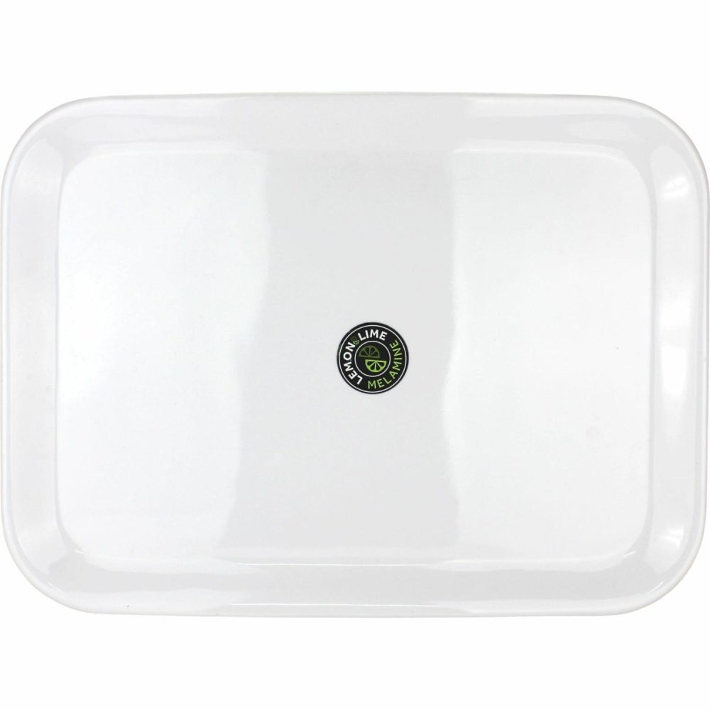 Plates, Platters & Bowls | White Rectangular Rounded Melamine Platter 39.5Cm X 29Cm Catering & Kitchen Plates, Platters & Bowls