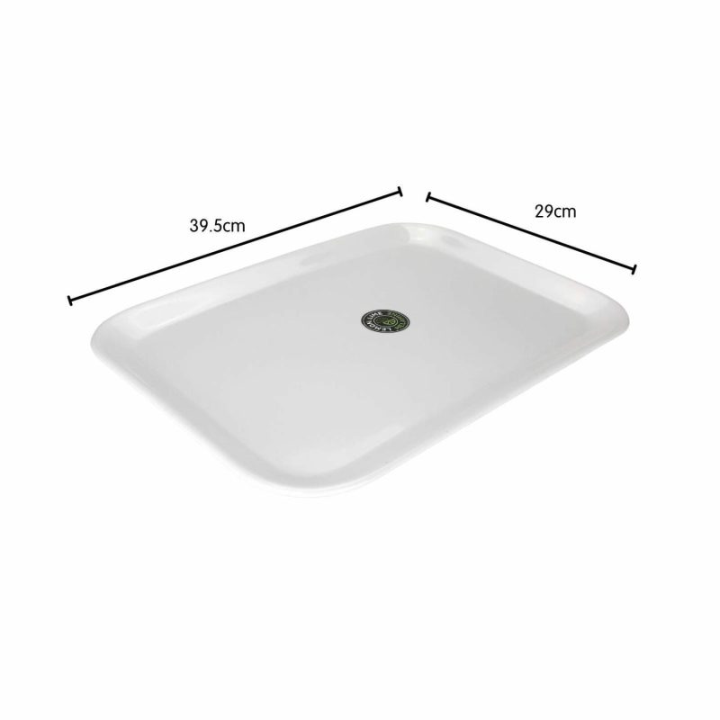 Plates, Platters & Bowls | White Rectangular Rounded Melamine Platter 39.5Cm X 29Cm Catering & Kitchen Plates, Platters & Bowls