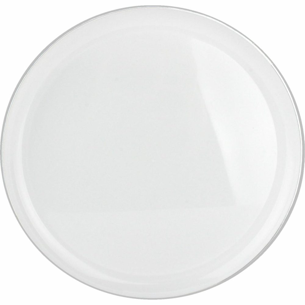 Plates, Platters & Bowls | White With Silver Trim Plastic Plates 21Cm (Pack Of 10) Catering & Kitchen Plates, Platters & Bowls