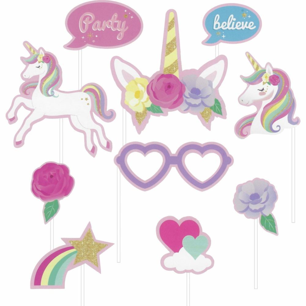 Props & Backdrops | Fairytale Unicorn Party Photo Props (Pack Of 10) Decor Props & Backdrops