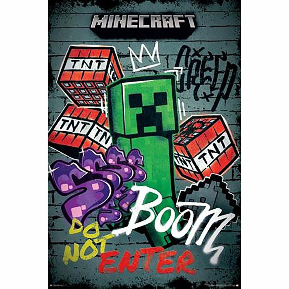 Props & Backdrops | Minecraft Do Not Enter Graffiti Poster Decor Props & Backdrops