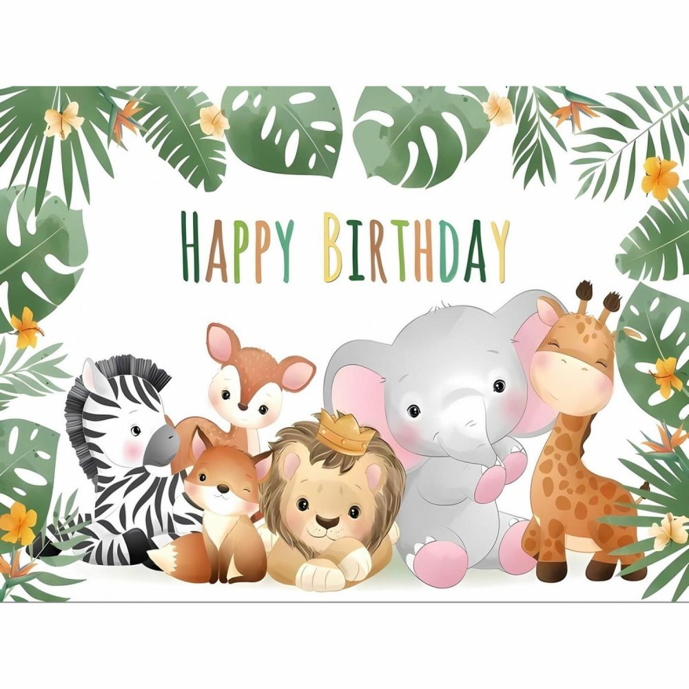 Props & Backdrops | Safari Buddies Happy Birthday Fabric Backdrop Decor Props & Backdrops