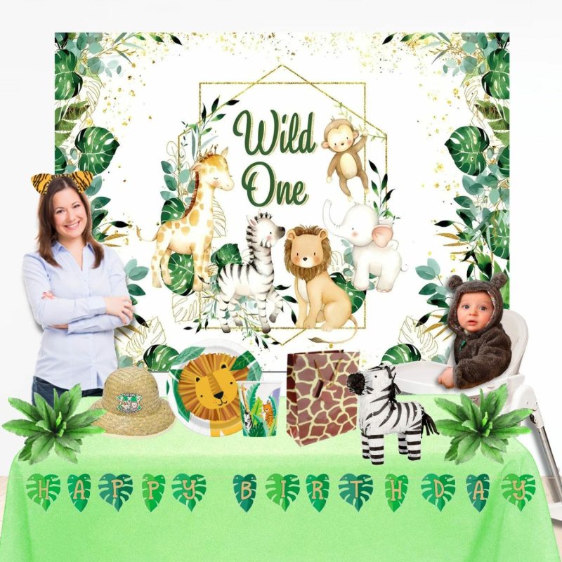 Props & Backdrops | Wild One Jungle Fabric Backdrop Decor Props & Backdrops